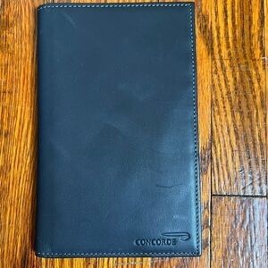 British Airways Concorde Grey Leather Notepad and Card‎ Carrier/ Passport Holder